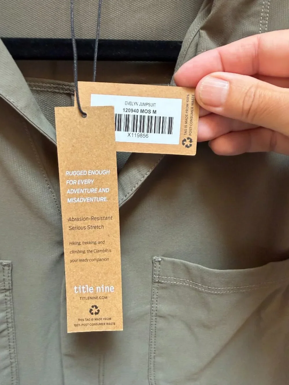 NWT Title Nine Evelyn Jumpsuit, size Medium Moss color - Picture 4 of 6